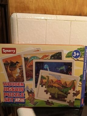 Wooden Jigsaw Puzzle Set 4 Piece Like New With No Tags 11 1/2"by9"